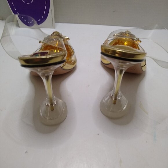 Wetkiss Women's Transparent Heel 4” Crystal Rhinestone Pointed Toe Size 7 - Picture 2 of 9